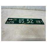 Double-Sided US 52 Highway Sign