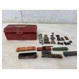 Model Train Cars and Accessories with Toolbox
