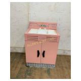 Pink Metal Play Sink with Cabinet