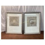 2 Framed Nautical Prints by Leslie Wilkes