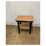 Wood and Metal Side Table with Shelf