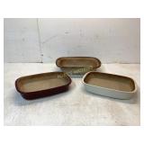 3 Pampered Chef Stoneware Baking Dishes