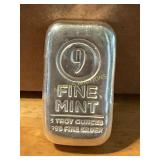 5 Troy Ounce .999 Fine Silver Bar