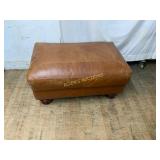 Rectangular Brown Leather Ottoman