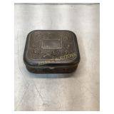 Embossed Metal Box with Velvet-Lined Interior