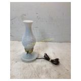 Milk Glass Hobnail Electric Table Lamp