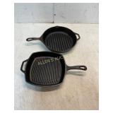 Two Lodge Cast Iron Grill Pans