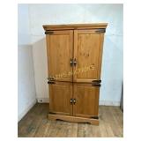 Pine Wood Cabinet with Four Doors