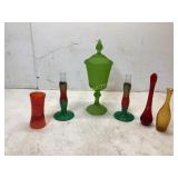 Six Art Glass Items