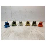 6 Ceramic Frog Figurines