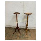 Wooden Pedestal Accent Tables