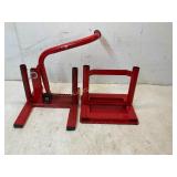 Red Steel Motorcycle Stand Set