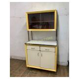 Mid-Century Steel Kitchen Cabinet and Hutch