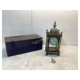 Champleve Enamel Mantel Clock with Box
