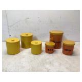 Six Metal Storage Canisters