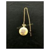 Gold-Tone Pocket Watch with Chain
