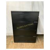 Black Four-Drawer Metal Filing Cabinet