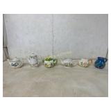 6 Ceramic Teapots and Pitcher