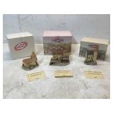 3 David Winter Cottage Sculptures with Boxes