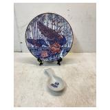 Toyo Porcelain Plate and Mikasa Spoon Rest