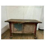 Industrial Wooden Workbench with Storage