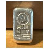 5 Troy Ounce .999 Silver Bar by 9Fine Mint