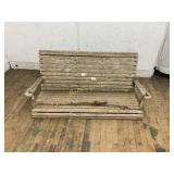 Wood Slat Outdoor Hanging Bench Swing