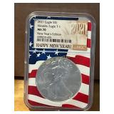 2021 Silver Eagle MS70 Heraldic Type 1