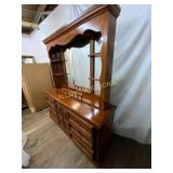 Wood Hutch with Drawers and Shelving