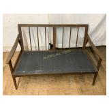 Mid-Century Wooden Spindle Back Settee Frame