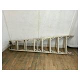 8-Foot Wooden Ladder with Metal Reinforcements