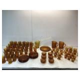 85 Pieces ofï¿½ Amber-Colored Glassware