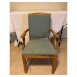 Wooden Armchair with Upholstered Seat