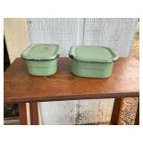 Two Green Metal Storage Containers