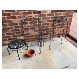 Black Metal Plant Stands and Shelf
