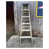 Wood and Metal Folding Step Ladder
