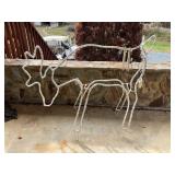 White Wire-Framed Lighted Reindeer Decoration