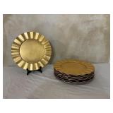 9 Plastic Gold-Tone Chargers