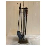 Five-Piece Fireplace Tool Set with Stand
