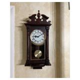 Wall-Mounted Wooden Pendulum Clock