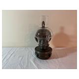Brass Wall-Mounted Oil Lamp with Glass Chimney