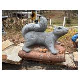 Painted Concrete Squirrel Garden Statue