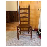 Ladder Back Wood Chair with Woven Seat