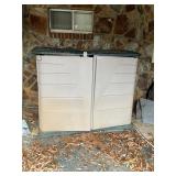 Outdoor Plastic Storage Shed with Hinged Doors