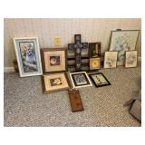 Decorative Wall Art and Wooden Cross