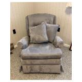 Upholstered Recliner Armchair in Gray Fabric