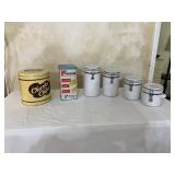 Tin Containers and Ceramic Canister Set