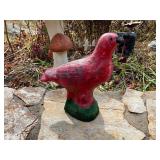 Painted Cast Concrete Bird Sculpture
