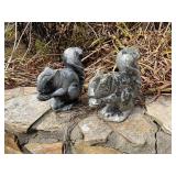 Cast Stone Squirrel Garden Sculptures