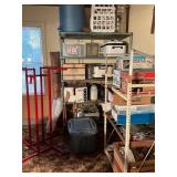 Metal Storage Shelving Units with Contents